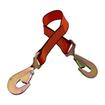 2" x 24" 1-Ply Strap Extension w/Twisted Flat Snap Hooks on Each End - Orange