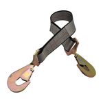 2" x 24" 1-Ply Strap Extension w/Twisted Flat Snap Hooks on Each End - Gray