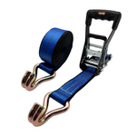 2" x 27' MMS Short-Handle Ratchet Strap w/Double-J Hook - Blue