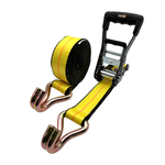 2" x 27' MMS Short-Handle Ratchet Strap w/Double-J Hook - Yellow